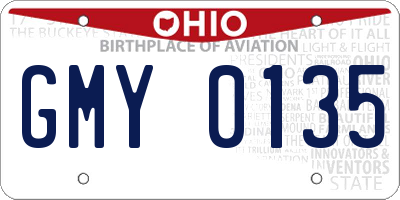 OH license plate GMY0135