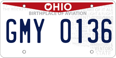 OH license plate GMY0136