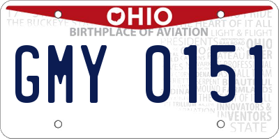 OH license plate GMY0151