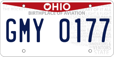 OH license plate GMY0177