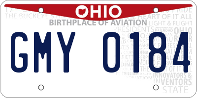 OH license plate GMY0184