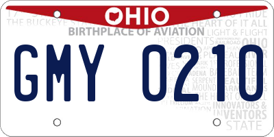 OH license plate GMY0210