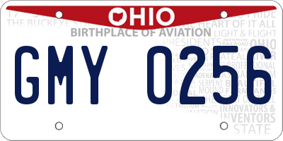 OH license plate GMY0256