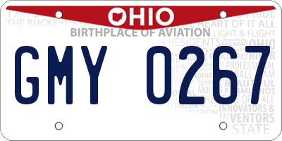 OH license plate GMY0267