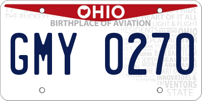 OH license plate GMY0270