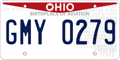 OH license plate GMY0279