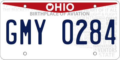 OH license plate GMY0284