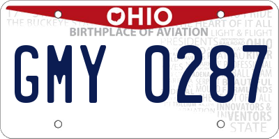 OH license plate GMY0287