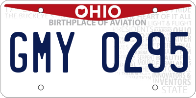 OH license plate GMY0295