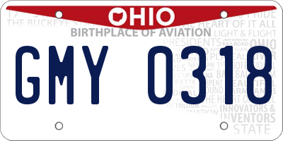 OH license plate GMY0318