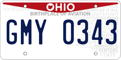 OH license plate GMY0343