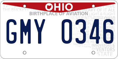OH license plate GMY0346