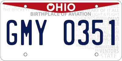 OH license plate GMY0351