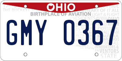 OH license plate GMY0367