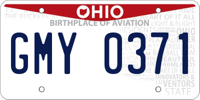 OH license plate GMY0371