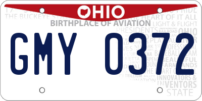 OH license plate GMY0372