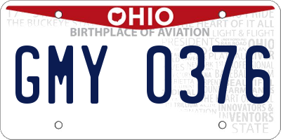 OH license plate GMY0376
