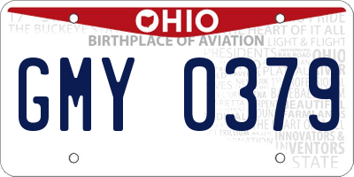 OH license plate GMY0379