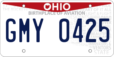 OH license plate GMY0425