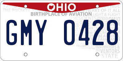 OH license plate GMY0428