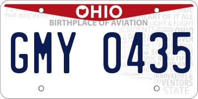 OH license plate GMY0435