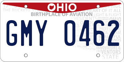 OH license plate GMY0462