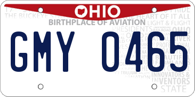OH license plate GMY0465