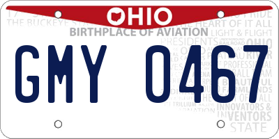 OH license plate GMY0467