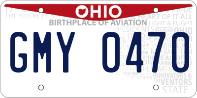 OH license plate GMY0470