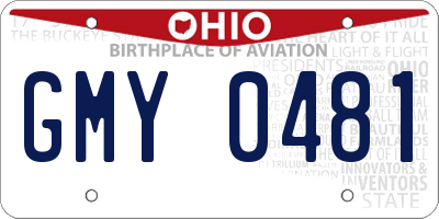 OH license plate GMY0481