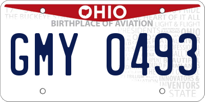 OH license plate GMY0493
