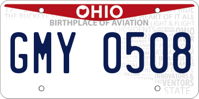 OH license plate GMY0508