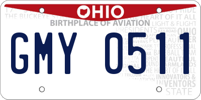 OH license plate GMY0511