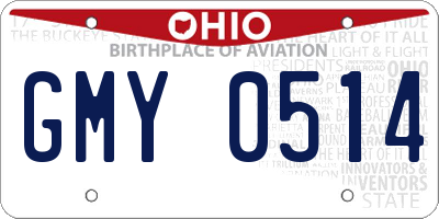 OH license plate GMY0514