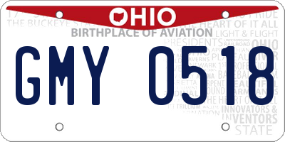 OH license plate GMY0518