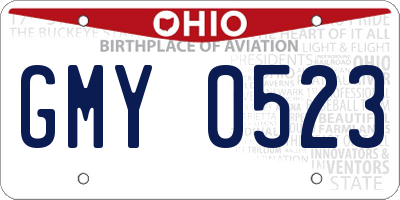 OH license plate GMY0523