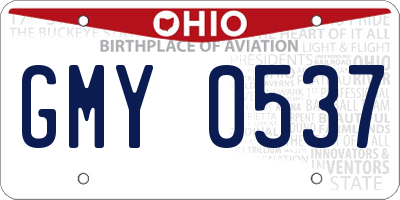OH license plate GMY0537