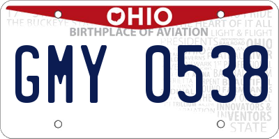 OH license plate GMY0538
