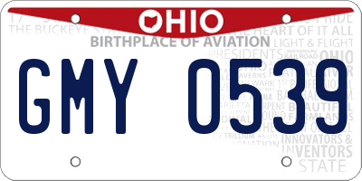 OH license plate GMY0539