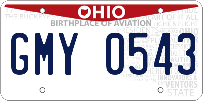OH license plate GMY0543