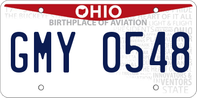 OH license plate GMY0548