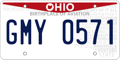 OH license plate GMY0571