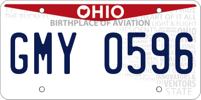 OH license plate GMY0596