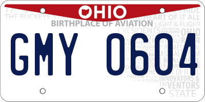OH license plate GMY0604
