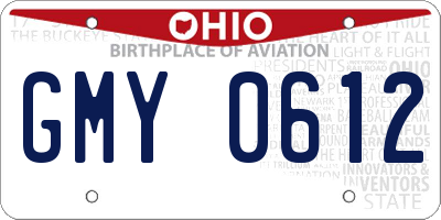 OH license plate GMY0612