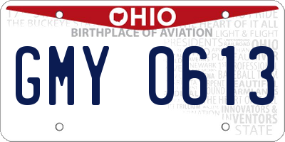OH license plate GMY0613