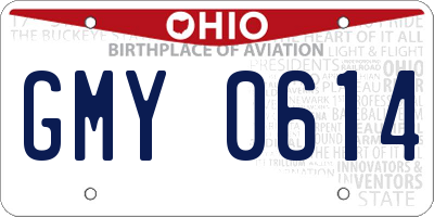 OH license plate GMY0614