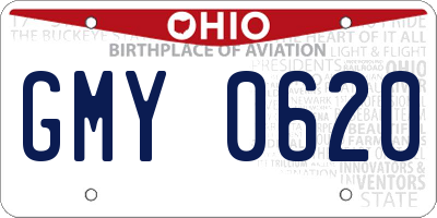 OH license plate GMY0620