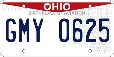 OH license plate GMY0625