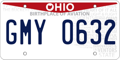 OH license plate GMY0632